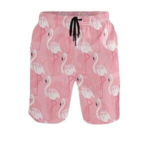 NEW visesunny Flamingo Pink Pattern Men's Bathing Suit, L